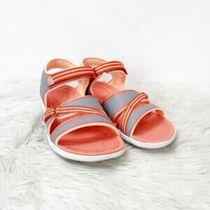 Ryka 9 M Womens Orange Gray Breeze Sport Strap Strappy Comfort Walking Sandals